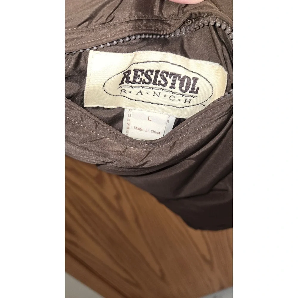 Resistol Ranch Mens Brown/Green Reversible Puffer Vest Down Fill size Large